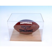 FixtureDisplays® Football Display case Solid Oak Base 100022