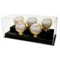 FixtureDisplays® Five Baseball Gold Glove Display case-1 100037