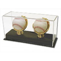FixtureDisplays® Double Baseball Gold Glove Display case 100043