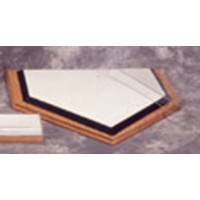FixtureDisplays® Acrylic   Oak Home Plate Display Case 100047