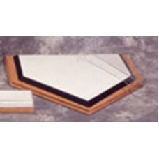 FixtureDisplays® Acrylic   Oak Home Plate Display Case 100047