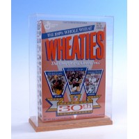FixtureDisplays® Acrylic Cereal Box 12 oz Display Case with Painted Wood Base 100049