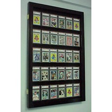 FixtureDisplays® Black 30 Graded card Baseball card displays case will hold 30 graded baseball cards 100103