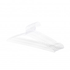 FixtureDisplays® 10 PK White Thin Metal Wire Clothes Hangers 16 X 8.5