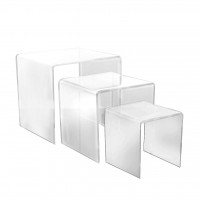 FixtureDisplays® Set of 3 large plexiglass acrylic display risers 100908