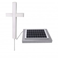 FixtureDisplays Solar Cross Lighted LED Cross 39“ Tall, Powered by God's Sunlight - Perfect Cemetery, Grave, or Home Memorial Decoration for Your Loved One, Christian Church Sign 10105+10107+10106