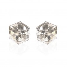 E065 Sparkling Crystal 5.5mm Cube Earrings Clear 1020005