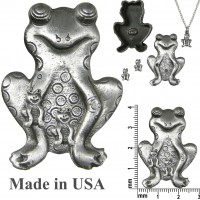 Pewter Frog Jewelry Box * Pin, Earrings & Necklace Combo102730
