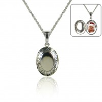 Forever Silver Plated Oval Shaped Locket On An 18