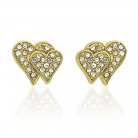 E193G Forever Gold Small Double Heart Earrings102780