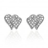 E193S Forever Silver Small Double Heart Earrings102781