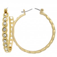E263 Forever Gold Twist Link Full Hoop Earrings102788