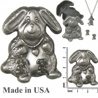 Pewter Rabbit Jewelry Box * Pin, Earrings & Necklace Combo102838