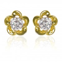 E141G Forever Gold Plated Crystal Flower Stud Earrings102879