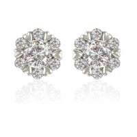 E187S Forever Silver Aust Crystal Hexagon Heart Earrings102890