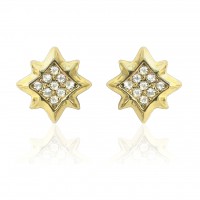 E104G Forever Gold Austrian Crystal SQ Grid Star Earrings102891
