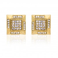 E242G Forever Gold Austrian Crystal Aztec Square Earrings102933