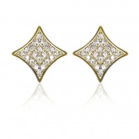 E185G Forever Gold Aust Crystal SQ Frame Diamond Earrings102946