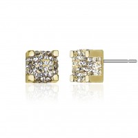 E198G Forever Gold Austrian Crystal Cluster Cube Earrings102951