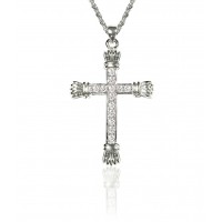 N863S Forever Silv Austrian Crystal Straight Cross Necklace102978