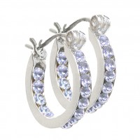 E127BS Full Hoop Birthstone Earrings With Swarovski Crystal102992-December