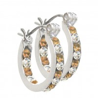 E127BS Full Hoop Birthstone Earrings With Swarovski Crystal102992-November