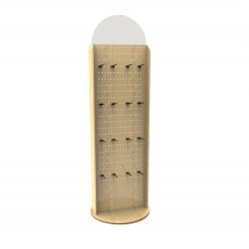 FixtureDisplays® Display, Wood Pegboard Spinner Rack for Retail Accessories with Hooks  10308-2