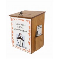 FixtureDisplays® Donation Box Tithing Box Suggestion Ballot Box with Acrylic Sign Holder 9-1/2''W x 13-7/8''H x 9-1/2''D 1040-8511MO+12065