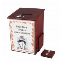 FixtureDisplays® Donation Box Tithing Box Suggestion Ballot Box with Acrylic Sign Holder 9-1/2''W x 13-7/8''H x 9-1/2''D 1040-8511RM+12065