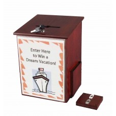 FixtureDisplays® Donation Box Tithing Box Suggestion Ballot Box with Acrylic Sign Holder 9-1/2''W x 13-7/8''H x 9-1/2''D 1040-8511RM+12065
