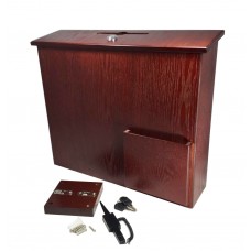 FixtureDisplays® Box, Collection Donation Charity, Suggestion, Fund-raising, Red Mahogany MDF, 15