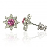 Forever Silver Plated Austrian Crystal Star Earrings E14STS 106217