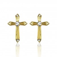 Forever Gold Plated Austrian Crystal Cross Earring E1CRG 106235