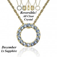 N587BG-12 Gold Birthstone Reversibl Aus Crystal Necklace Dec 106269