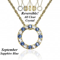 N587BG-09 Gold Birthstone Reversibl Aus Crystal Necklace Sep 106271