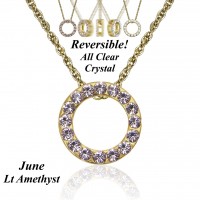 N587BG-06 Gold Birthstone Reversibl Aus Crystal Necklace Jun 106274