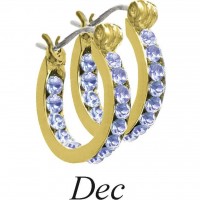 Forever Gold Birthstone Hoop Earrings - December E127BG-12 106303