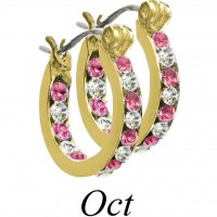 Forever Gold Birthstone Hoop Earrings - October E127BG-10 106305