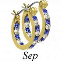 Forever Gold Birthstone Hoop Earrings September - E127BG-09 106306