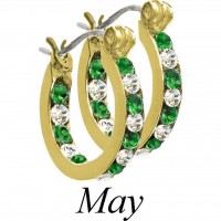 Forever Gold Birthstone Full Hoop Earrings - May E127BG-05 106310