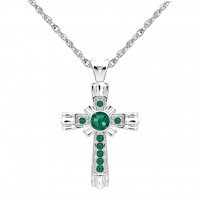 N111BS-05 Forever Silver Birthstone Cross Necklace - May 106333
