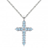N110BS-12 Forever Silver Birthstone Cross Necklace December 106339