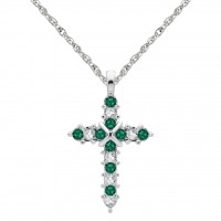 N110BS-05 Forever Silver Birthstone Cross Necklace - May 106345