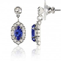 E265SS Forever Silver Austrian Crystal Marquis Drop Earrings 106362