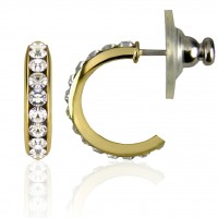 E117G Forever Gold Austrian Crystal 15mm Hoop Earrings 106367