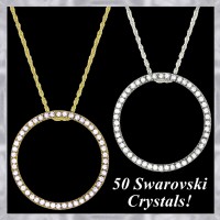 N868 Forever Gold Or Silver 30mm Eternity Circle Necklace 106427
