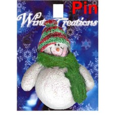 Holiday Hat & Scarf Snowman Pins * Great Stocking Stuffer! *Chubby Snowman 106428-6