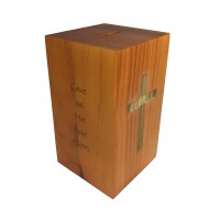 FixtureDisplays® Box, Wood Collection Donation Church Offering Coin Collection Fundraising w/ verse 10887