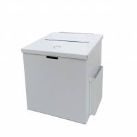 FixtureDisplays® White Metal Donation Box 8.6