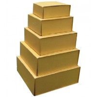 FixtureDisplays® Box, Gift Gold Handmade Magnetic Closure Packaging Set of 5 10999G